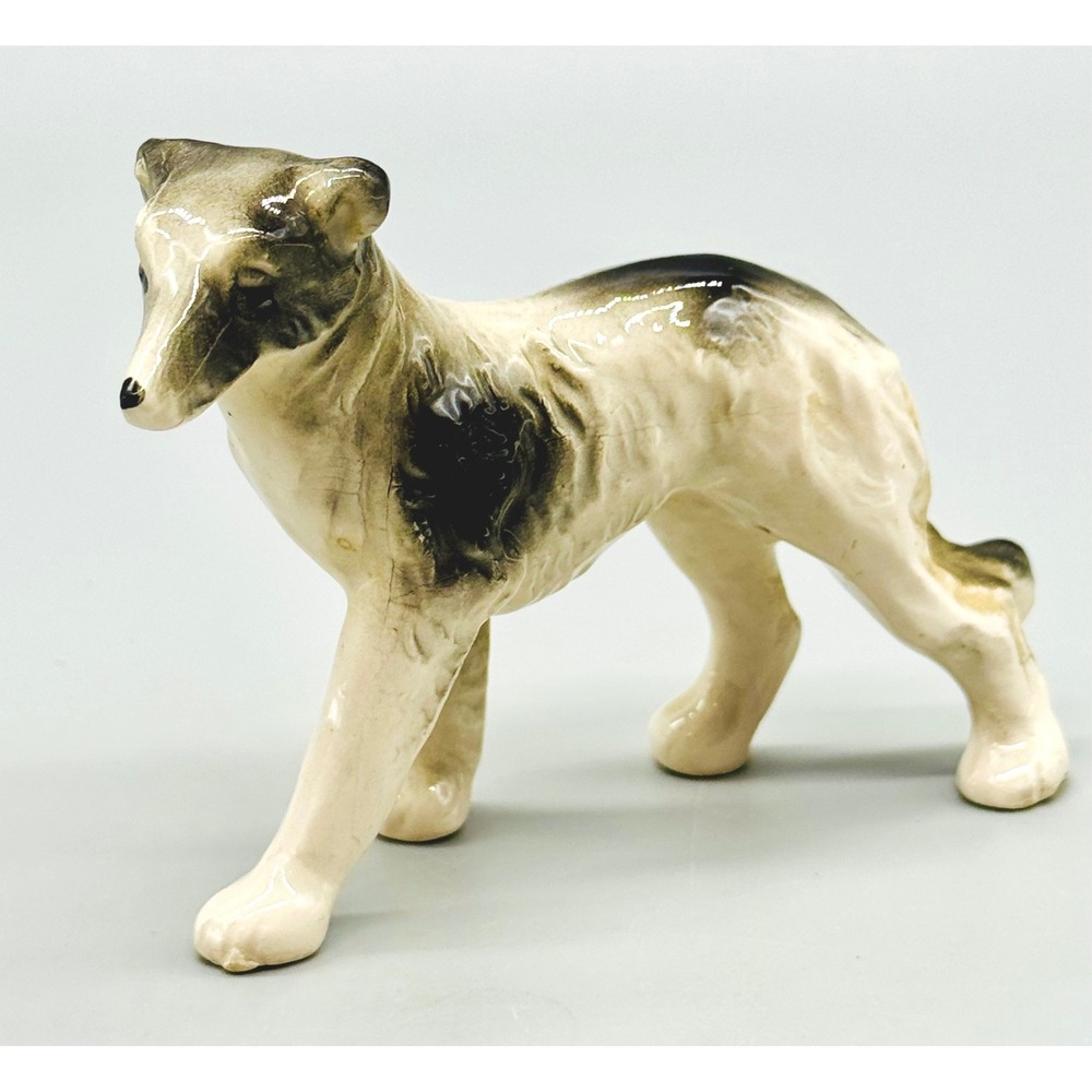 Vintage Borzoi Russian Wolfhound Figurine Bone China Japan 4 inch